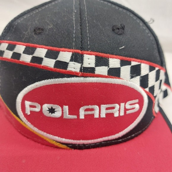 Vintage Polaris Red & Black XCR 120 Racing Adjustable Snapback Hat Cap - Picture 2 of 9